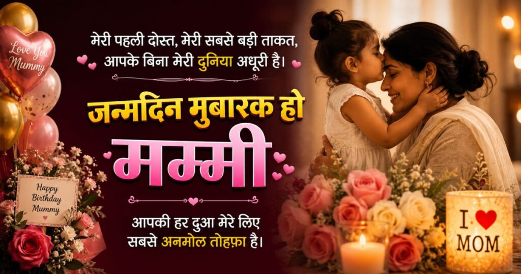 Happy Birthday Mummy In Hindi 2 Line Quotes