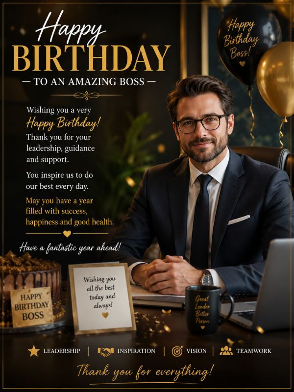 Happy Birthday Wishes To Boss In English