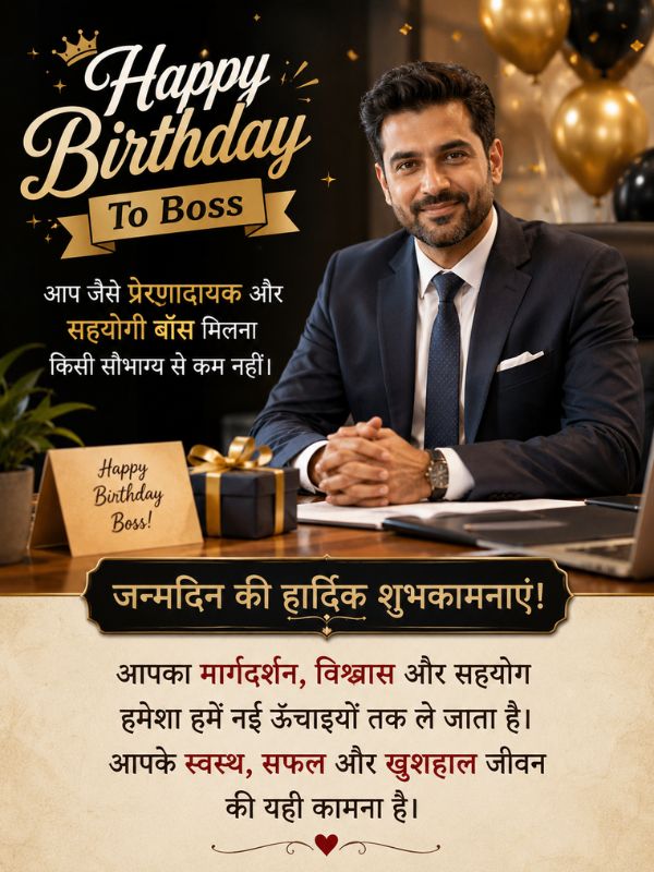 Happy Birthday Wishes To Boss In Hindi