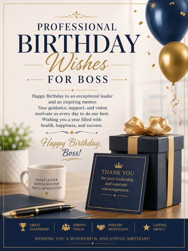 Professional Birthday Wishes for Boss