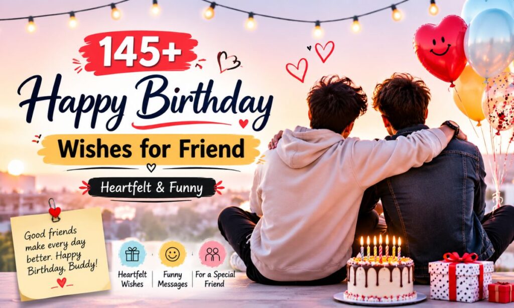 145+ Happy Birthday Wishes for Friend Heartfelt & Funny