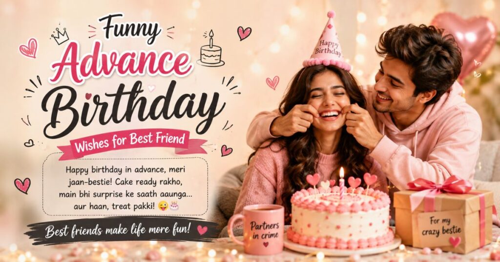 Funny Advance Birthday Wishes for Best Friend