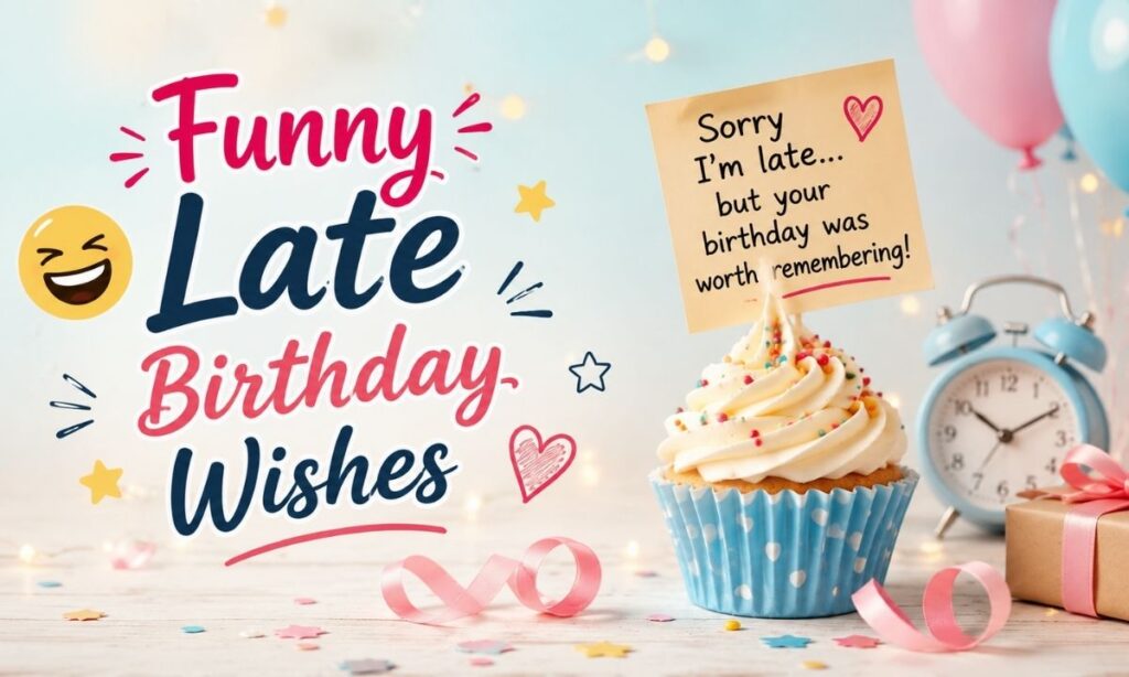 Funny late birthday wishes
