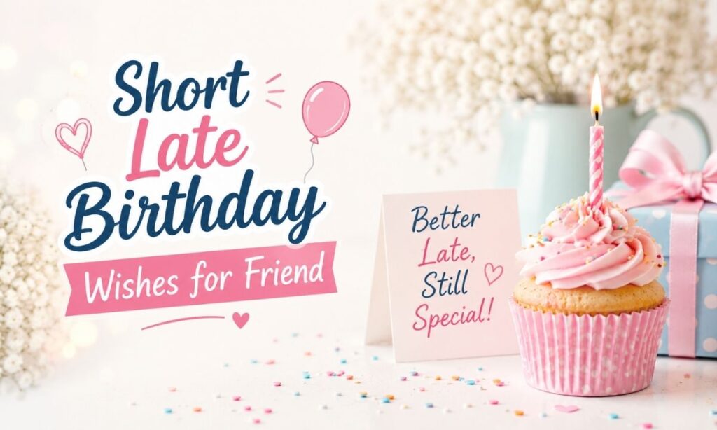 Short late birthday wishes for friend