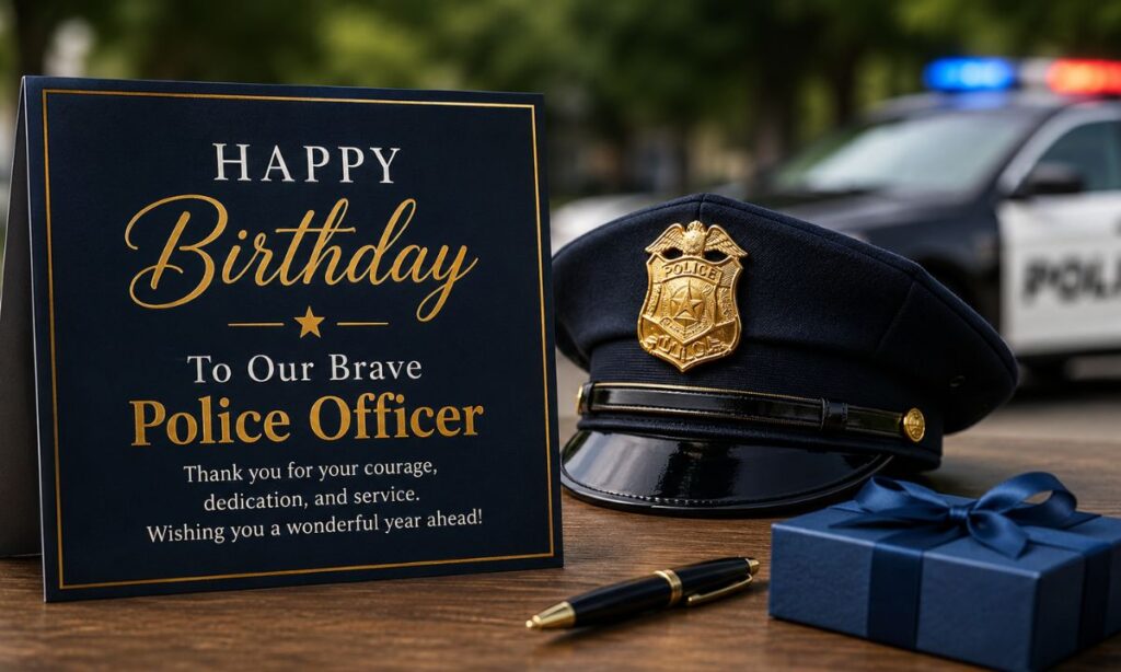 Social Media Captions & Status for Police Officer Birthday
