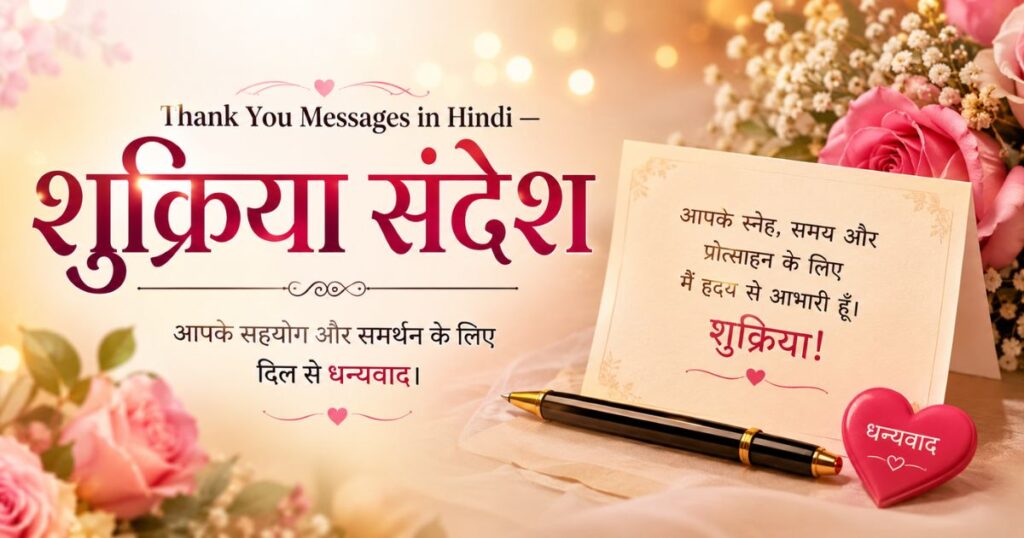 _Thank You Messages in Hindi — शुक्रिया संदेश