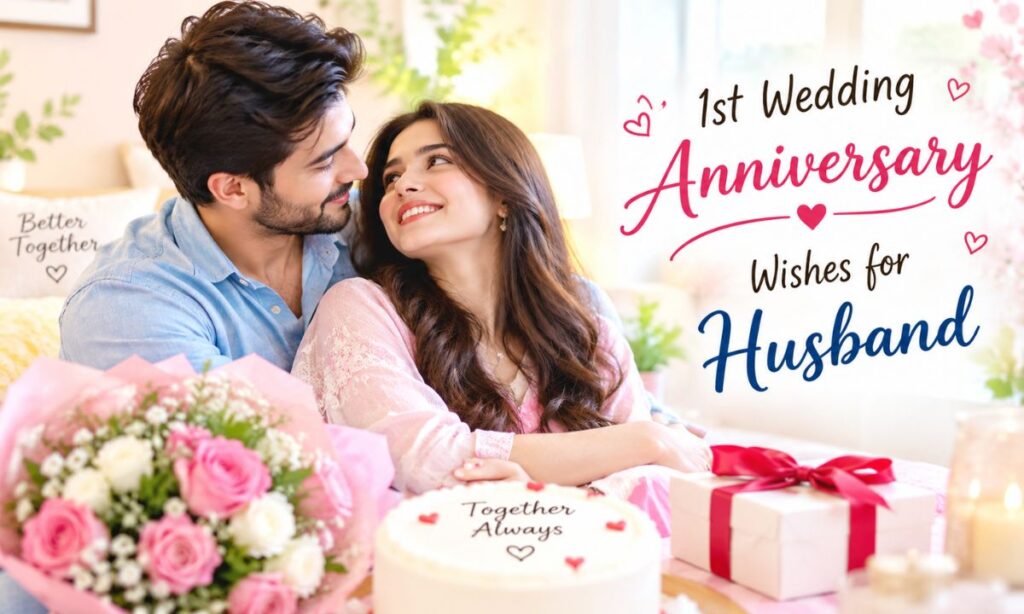 1st Wedding Anniversary Wishes for Husband