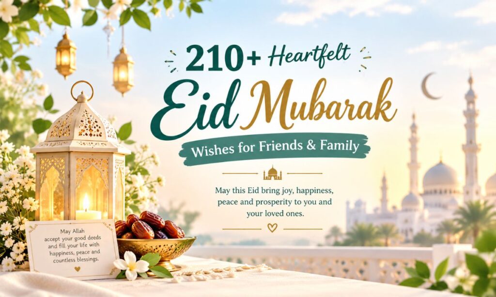 210+ Heartfelt Eid Mubarak Wishes for Friends & Family