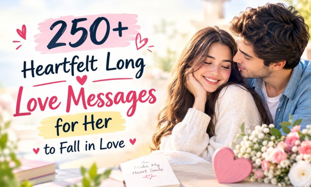 250+ Heartfelt Long Love Messages for Her to Fall in Love