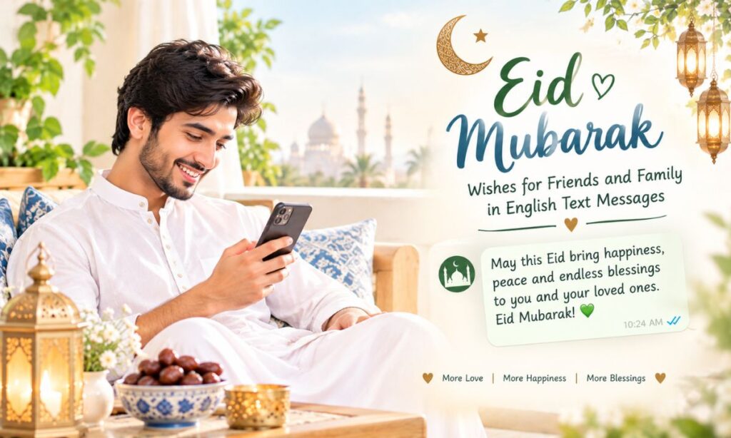 Eid Mubarak Wishes for Friends and Family in English Text Messages