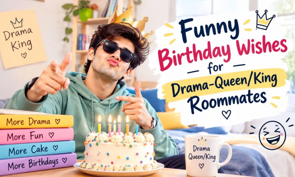 Funny Birthday Wishes for Drama-QueenKing Roommates