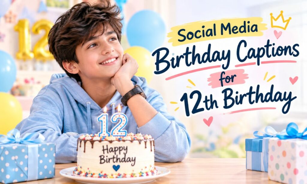 Social Media Birthday Captions for 12th Birthday