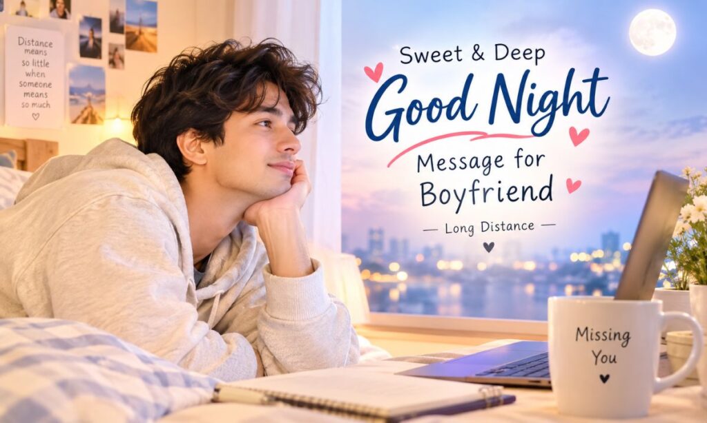 Sweet and deep good night message for Boyfriend long distance