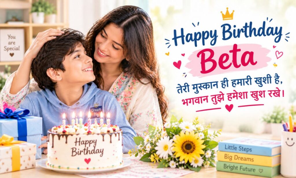 Happy Birthday Beta Wishes In Hindi 2 Line
